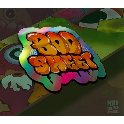 Холограмен стикер надпис - Boo Sheet orange